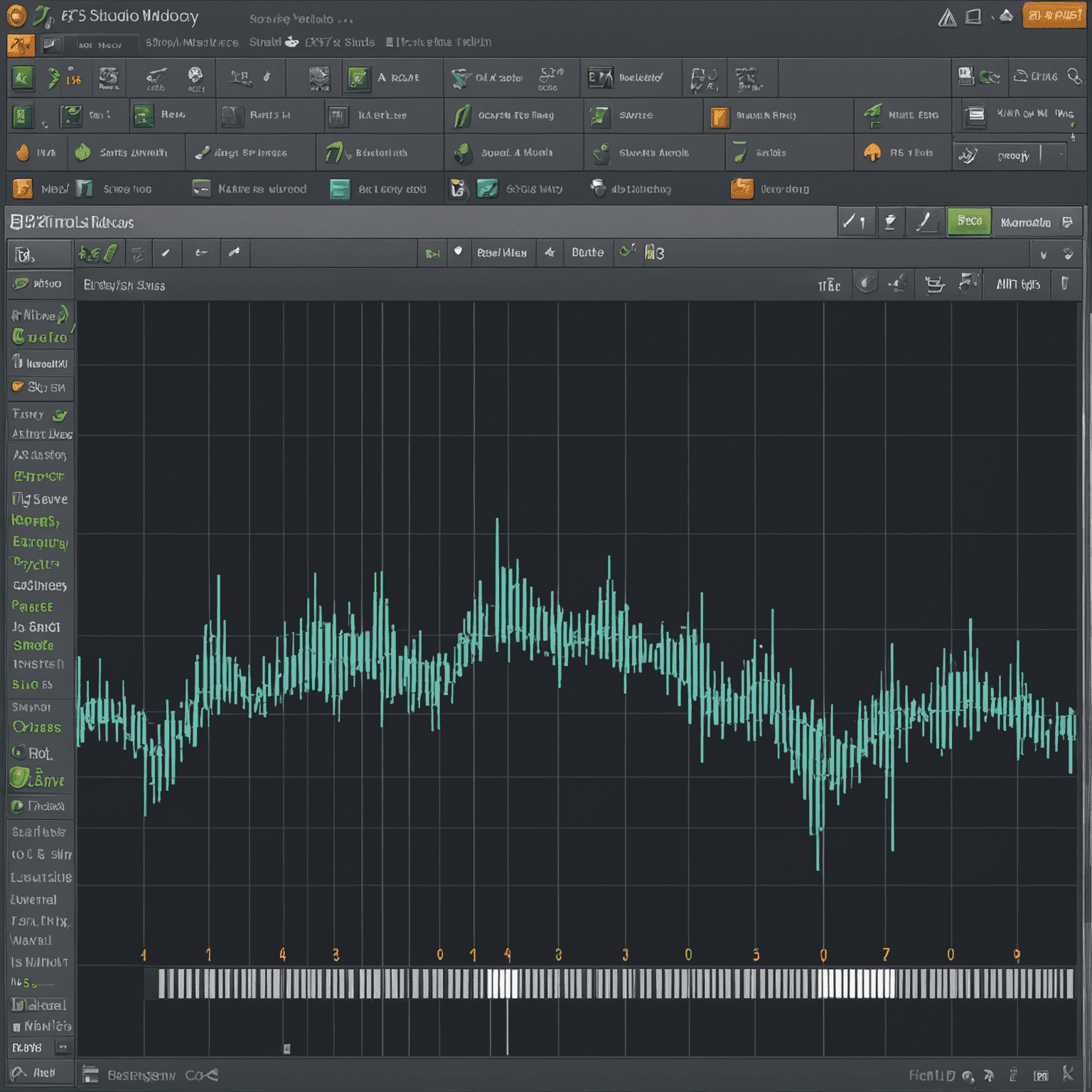 FL Studio Piano Roll Graph Editor showing velocity curves for a complex melody